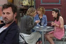 Nicolas observe Wendy en terrasse au Bar du Mistral