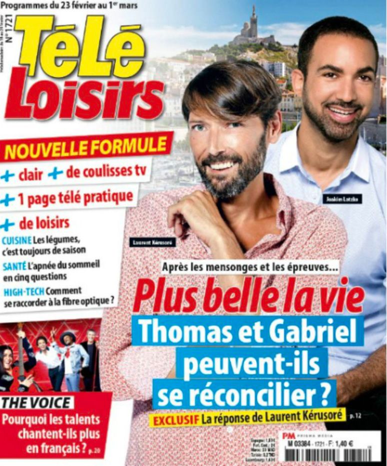 Laurent Kérusoré (Thomas) et Joakim Latzko (Gabriel) à la Une de Télé-Loisirs !