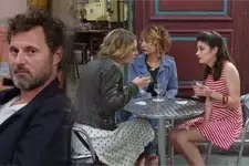 Nicolas observe Wendy en terrasse au Bar du Mistral